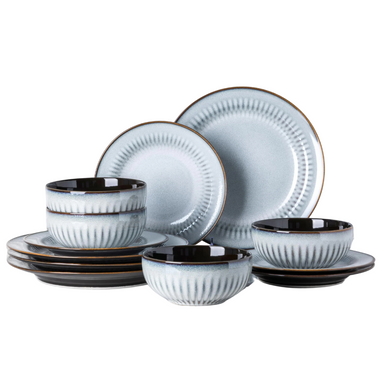 Embossed Stoneware Dining Set