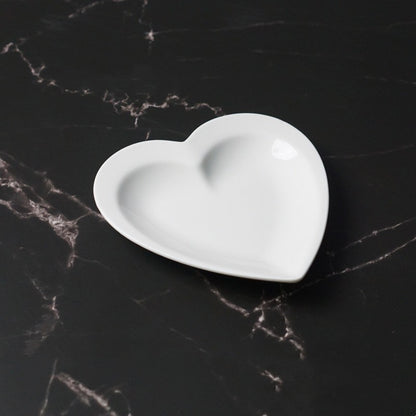 White Ceramic Heart-Shaped Plates