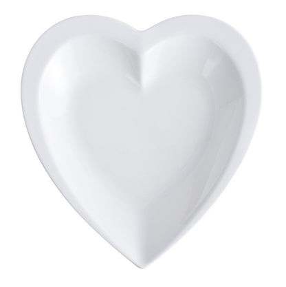 White Ceramic Heart-Shaped Plates