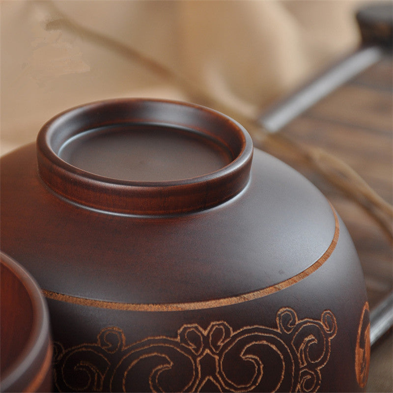 Mongolian Craft Wooden Bowl