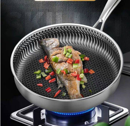 Stainless Steel Uncoated Frying Pan