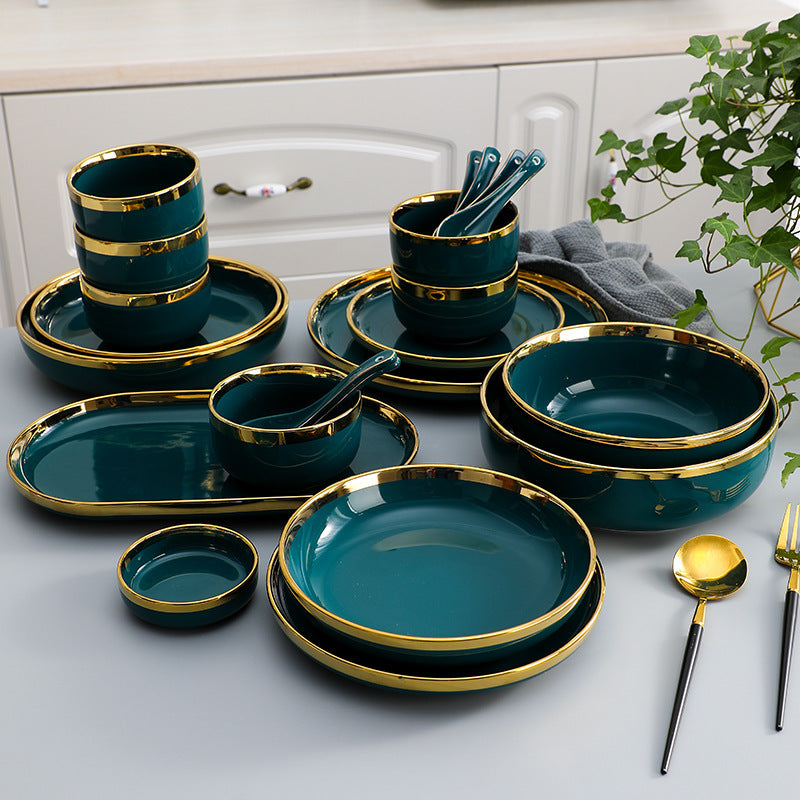 Pauwgroen Dinerset 