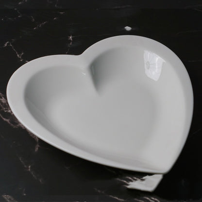 White Ceramic Heart-Shaped Plates