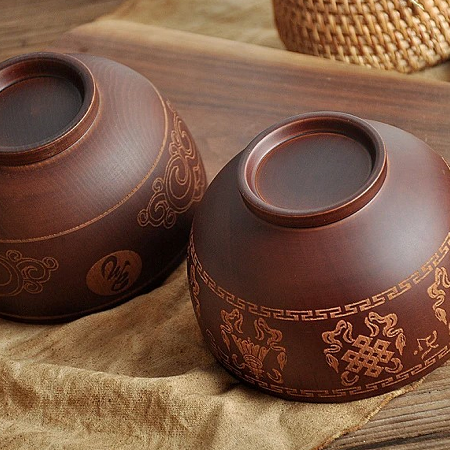 Mongolian Craft Wooden Bowl