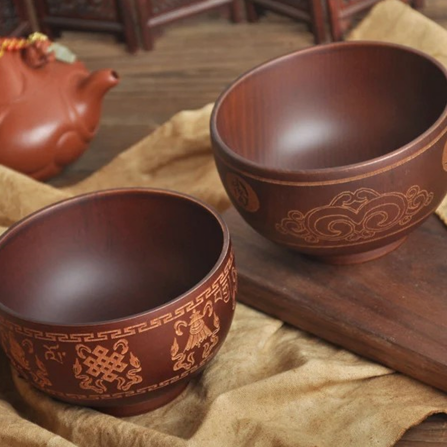 Mongolian Craft Wooden Bowl