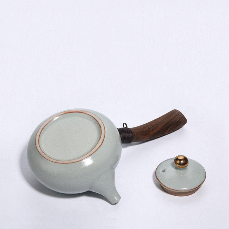 Ceramic Wooden Handle Teapot