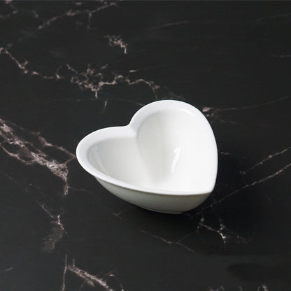 White Ceramic Heart-Shaped Plates